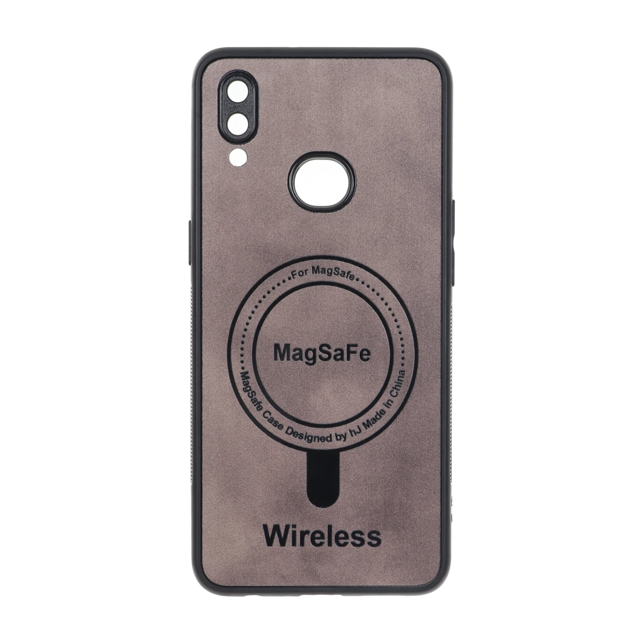 قاب Wireless طرح مگ سیف محافظ لنز برجسته قهوه‌ای مناسب برای سامسونگ گلکسی A10s