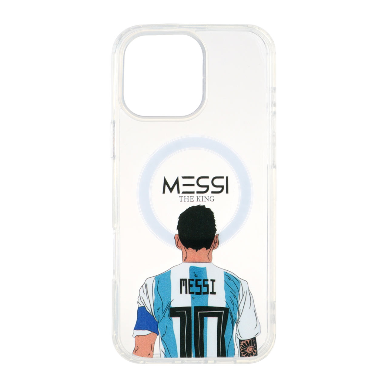 قاب طرح مسی (Messi The King) شفاف ژله‌ای MagSafe مناسب برای آیفون ۱۶ پرو مکس