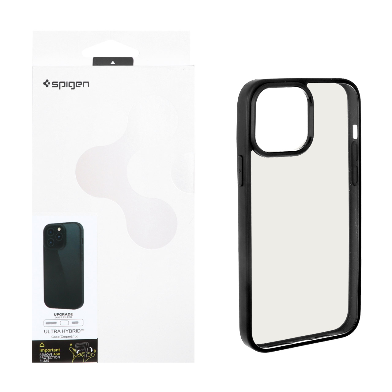 قاب اورجینال Spigen Ultra Hybrid مشکی با توری اسپیکر فلزی مناسب برای آیفون 13 پرو مکس