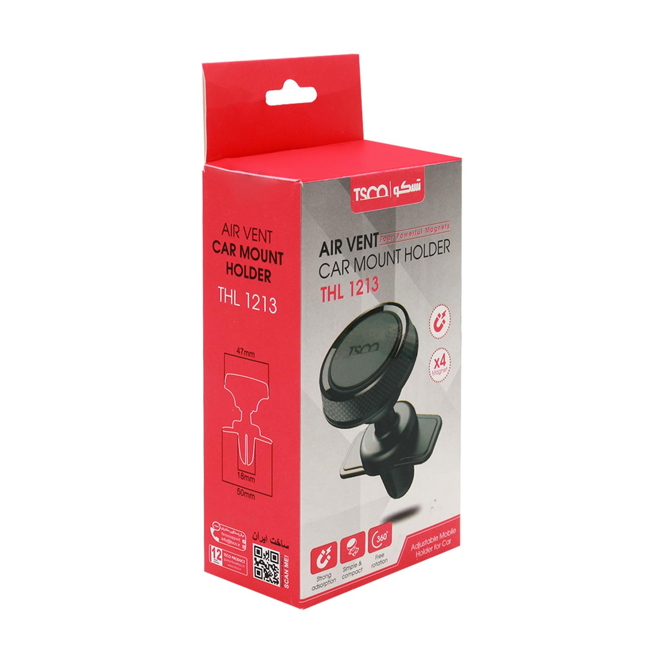 پایه نگهدارنده گوشی موبایل دریچه ای خودرو TSCO مدل THL 1213 - مشکی