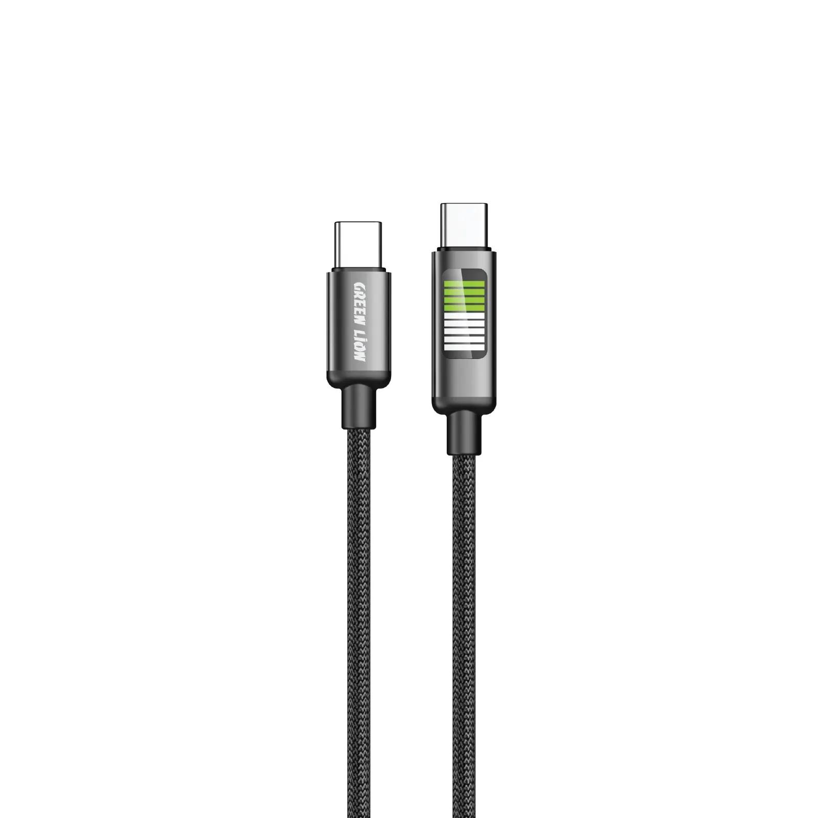 کابل شارژ PD و فست Green Lion Type-C To Type-C مدل GNLEDTC2TCBK 60W مشکی