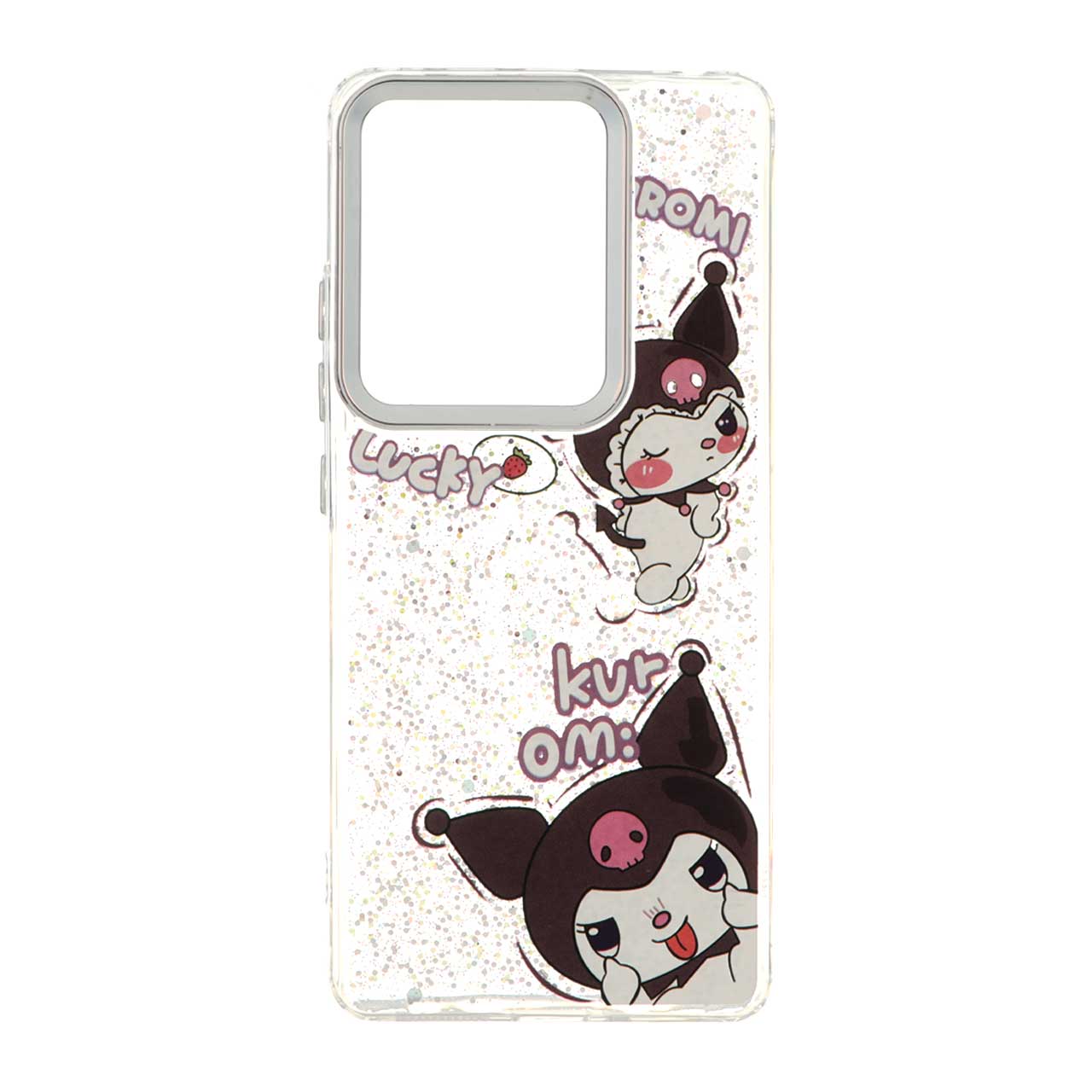 قاب رزینی اکلیلی طرح Kuromi و My Melody لنز سیلور مناسب برای شیائومی ردمی نوت 14 اس / ردمی نوت 13 پرو 4G / پوکو M6 پرو 4G