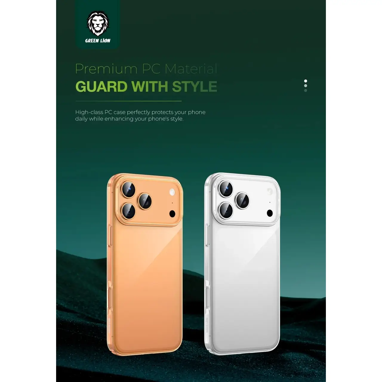 قاب شفاف Green Lion Delgado برای آیفون ۱۷ پرو (نارنجی)
