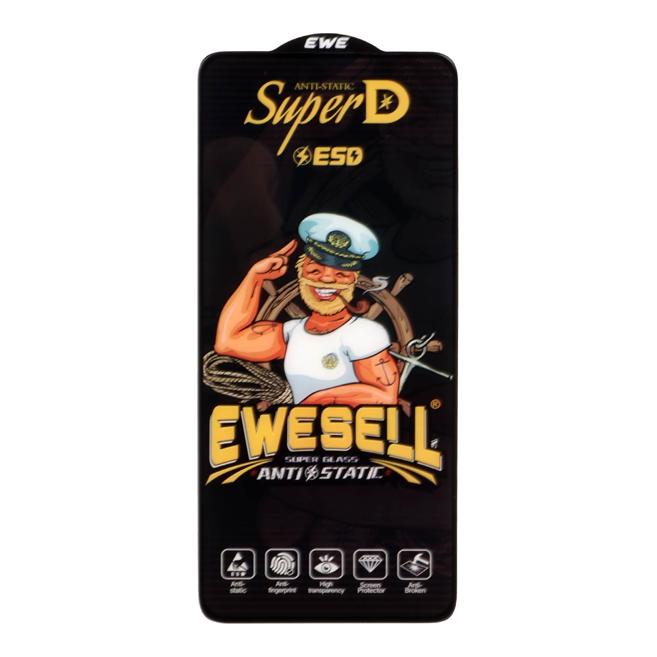 محافظ صفحه نمایش شیشه ای Full Cover Super D Esd Ewesell مدل Samsung A51 / A52 / A53 / M31s / S20 FE (بدون پک)