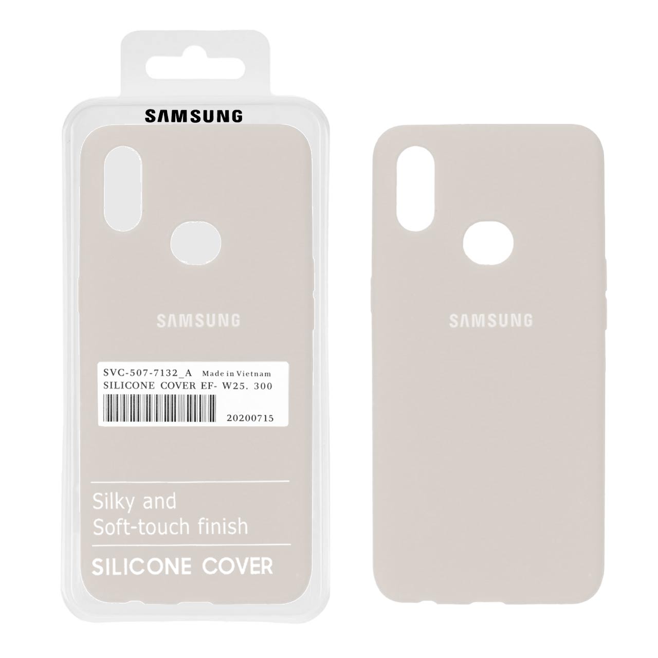 قاب سیلیکونی پاک کنی اورجینال درجه یک Samsung Galaxy A10s - خاکی (پک دار)