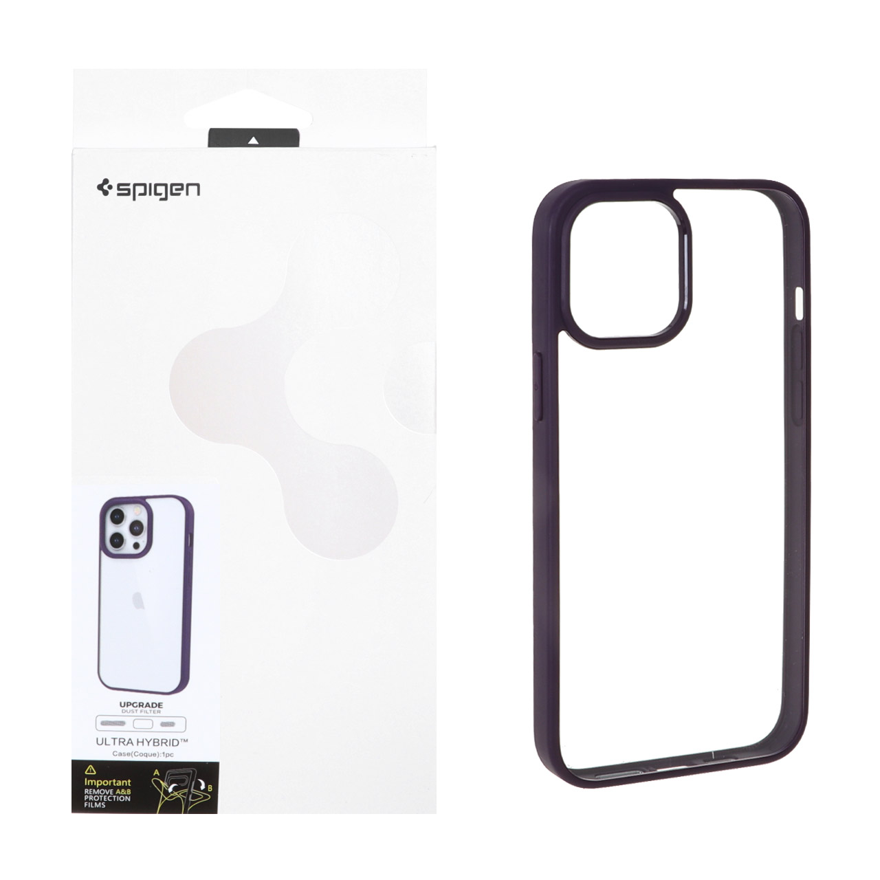قاب اورجینال Spigen Ultra Hybrid با توری اسپیکر فلزی بنفش مناسب برای آیفون 12 پرو مکس