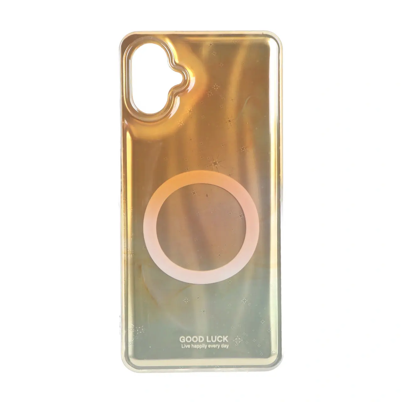 قاب Good Luck ستاره ای دور ژله ای طرح مگ سیف Samsung Galaxy A06 - زرد
