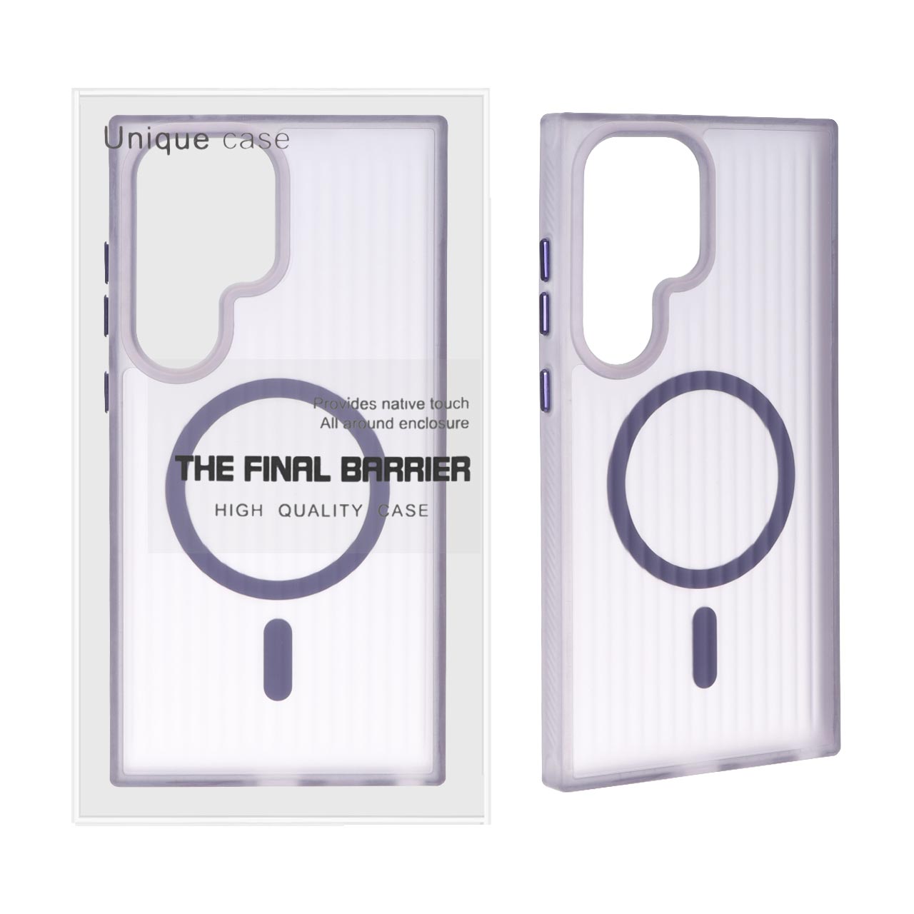 قاب اورجینال Unique Case کرکره ای مات MagSafe مدل Samsung Galaxy S24 Ultra - بنفش (پک دار)