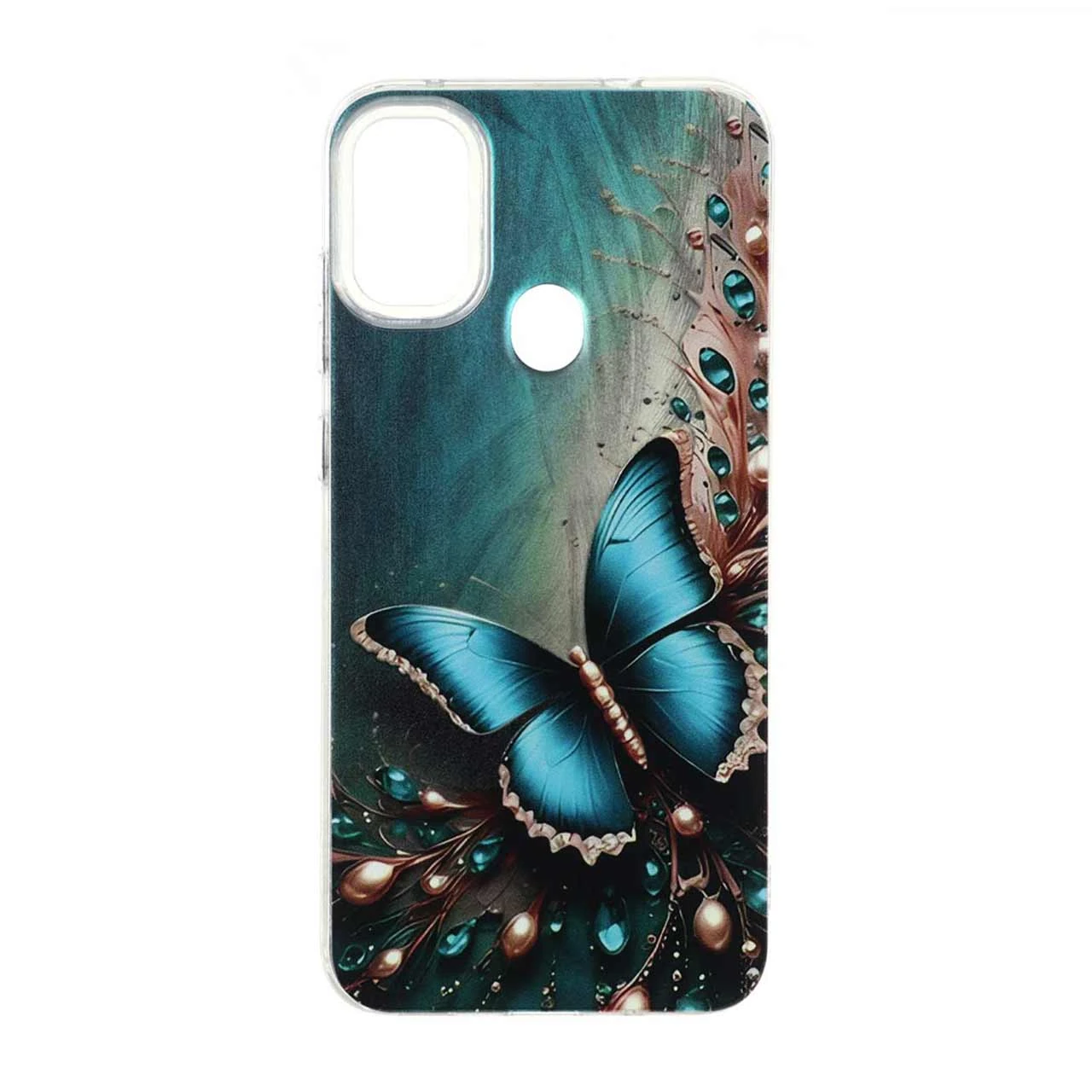 قاب طرح پروانه اطلسی با دور شفاف مناسب برای سامسونگ گلکسی A11 و M11