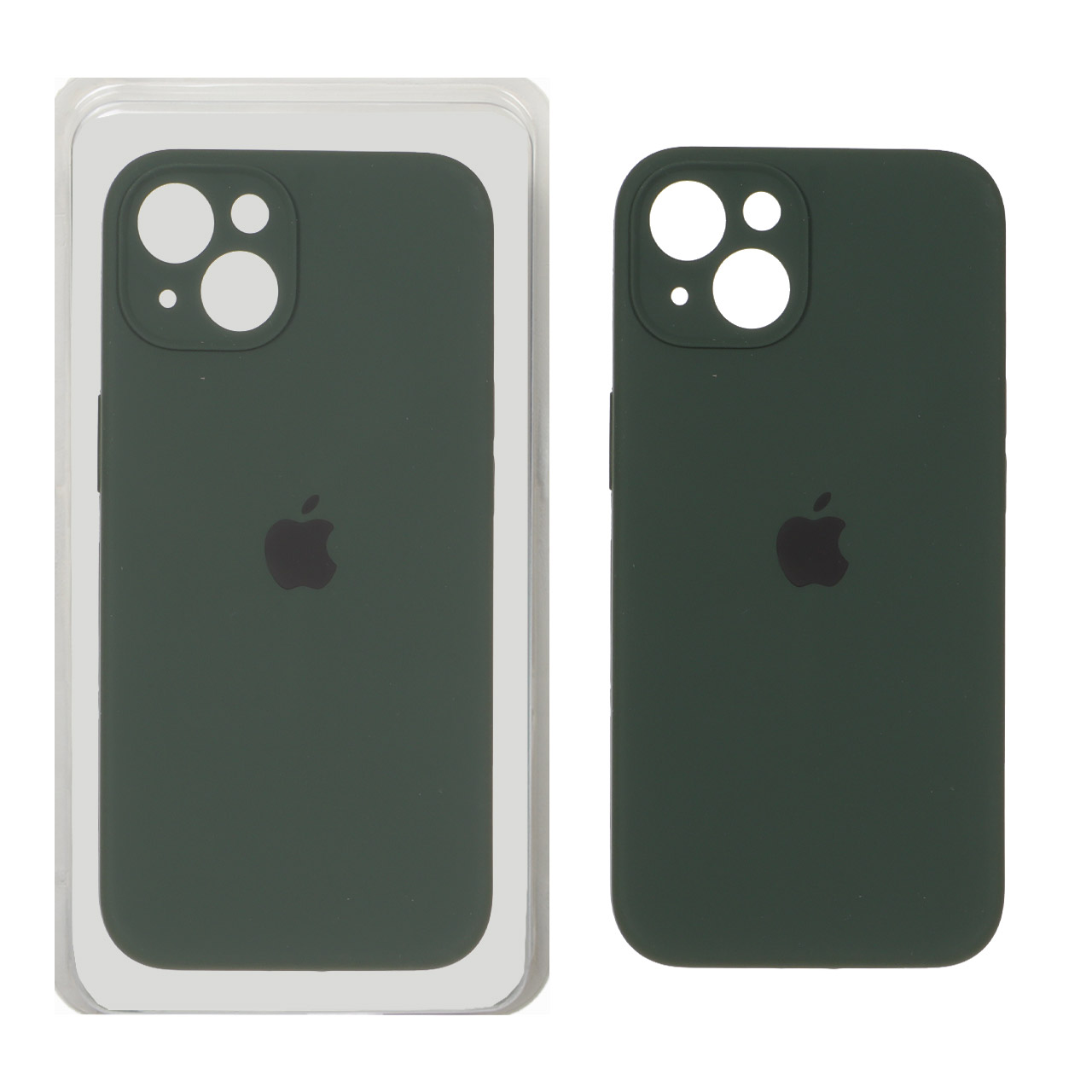 قاب سیلیکونی پاک کنی محافظ لنزدار اورجینال سبز تیره مناسب برای آیفون 13 و آیفون 14