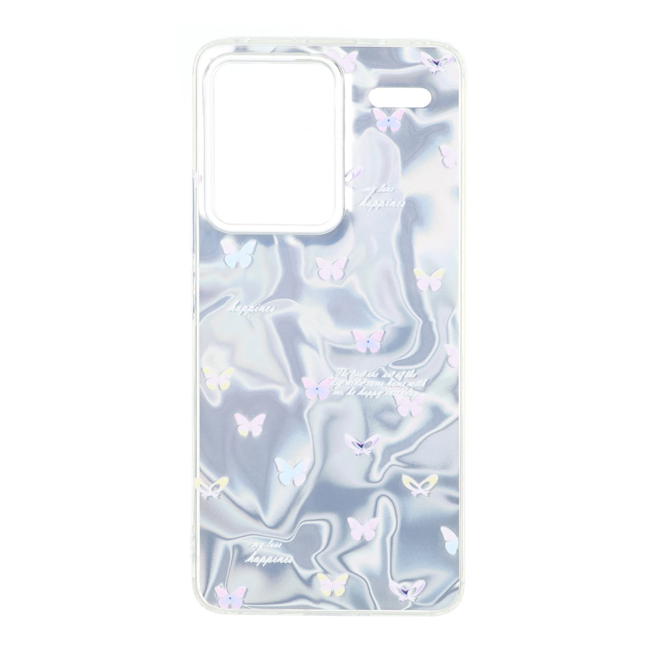 قاب طرح Silver Cloud پروانه ای دور ژله ای مناسب برای شیائومی ردمی نوت ۱۳ پرو پلاس 5G