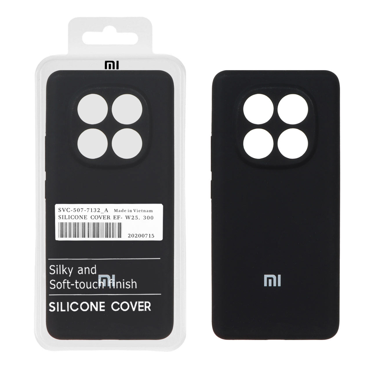 قاب سیلیکونی پاک کنی اورجینال درجه یک Xiaomi Redmi Note 14 Pro 5G / Redmi Note 14 Pro Plus 5G / Poco X7 5G - مشکی (پک دار)