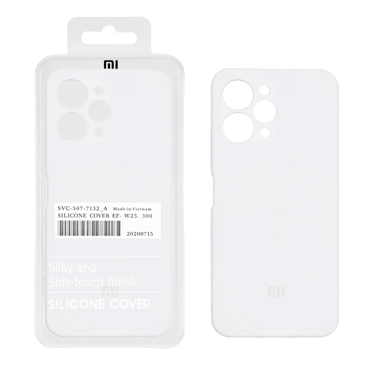 قاب سیلیکونی پاک کنی اورجینال درجه یک Xiaomi Redmi 12 / Poco M6 Pro 5G - سفید (پک دار)
