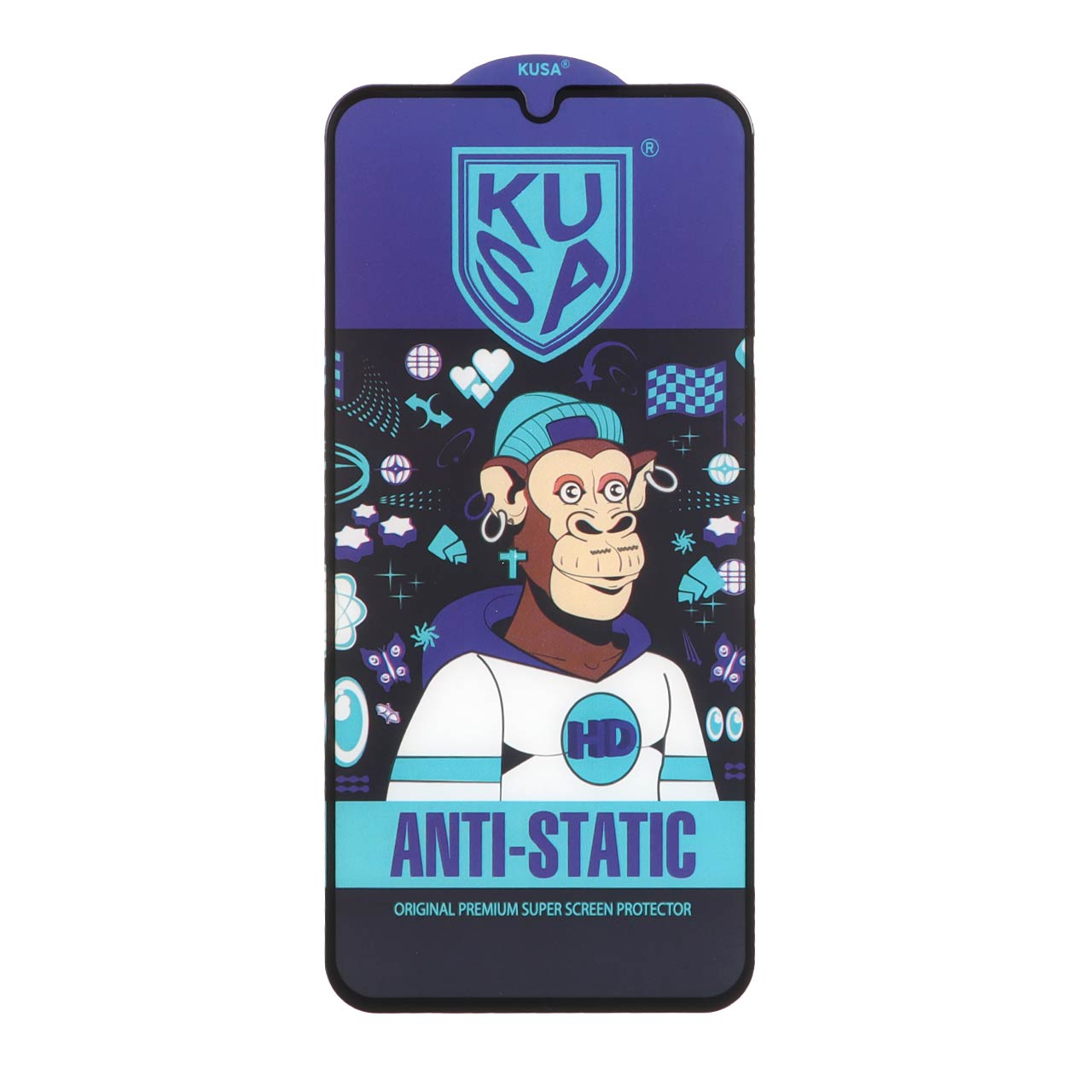 محافظ صفحه نمایش شیشه ای Full Cover Kusa- Anti Static مدل Samsung Galaxy A34 - مشکی (بدون پک)