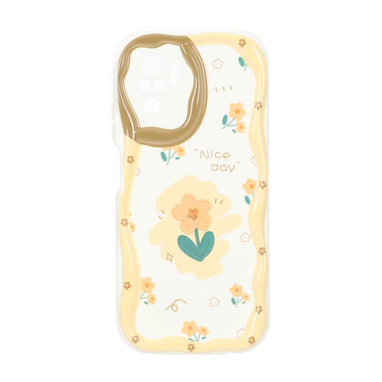 قاب ژله ای طرح گل‌های بهاری و شعار Nice Day محافظ لنزدار مناسب برای شیائومی ردمی نوت 10 4G، ردمی نوت 10 اس و پوکو ام 5 اس