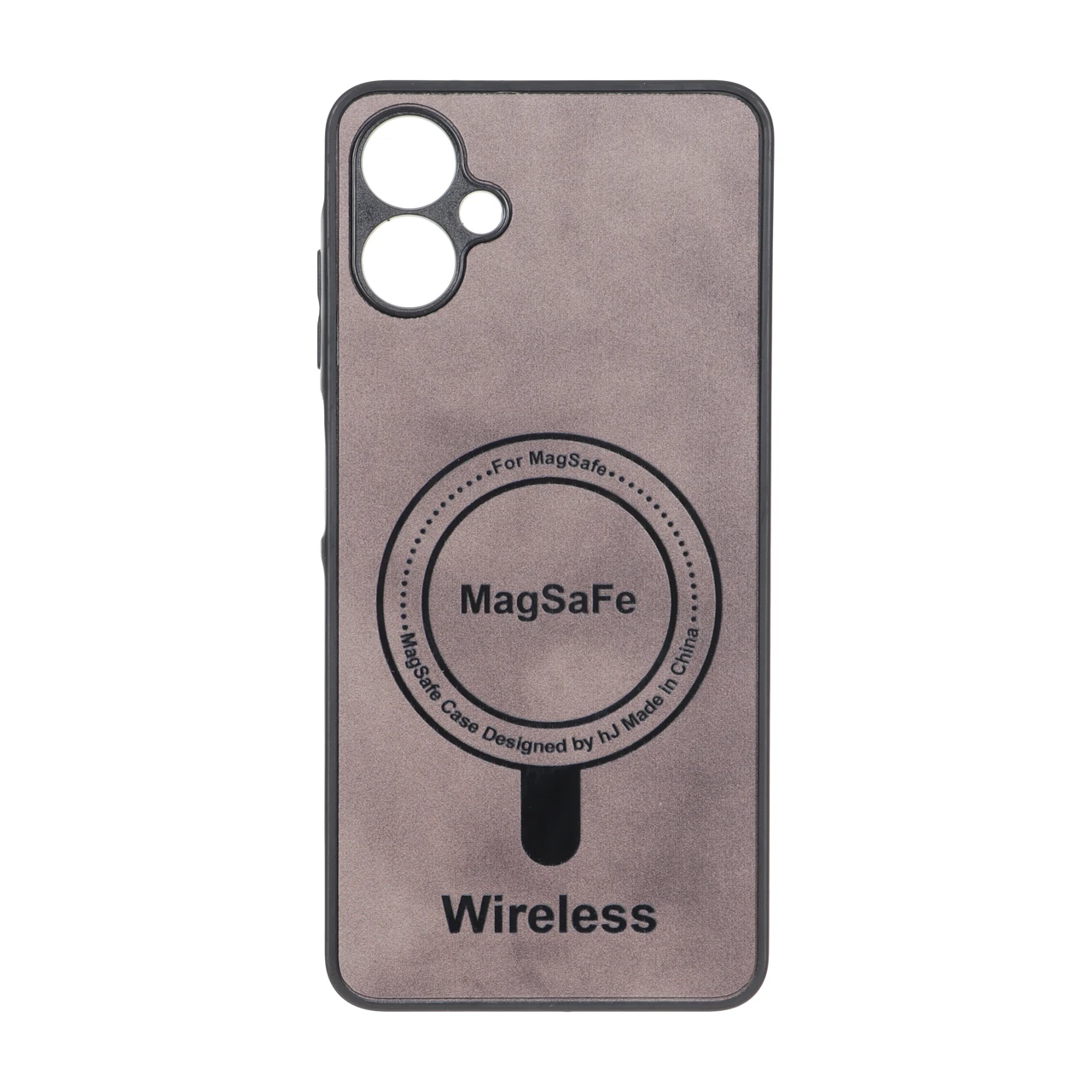قاب Wireless طرح مگ سیف محافظ لنز برجسته قهوه‌ای مناسب برای سامسونگ گلکسی A06