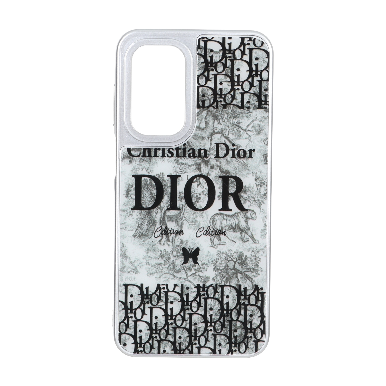 قاب طرح Dior رزینی سیلور مناسب برای سامسونگ گلکسی A17 و A26