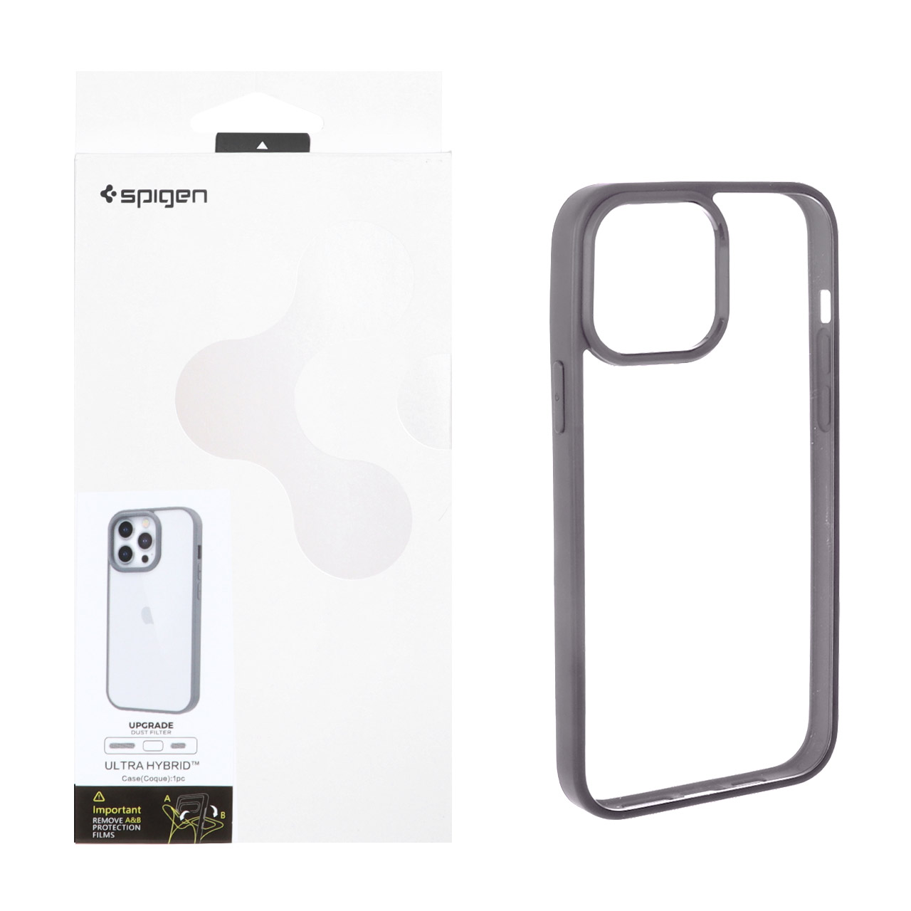 قاب Spigen مدل Ultra Hybrid طوسی با محافظ توری اسپیکر مناسب برای آیفون 13 پرو مکس