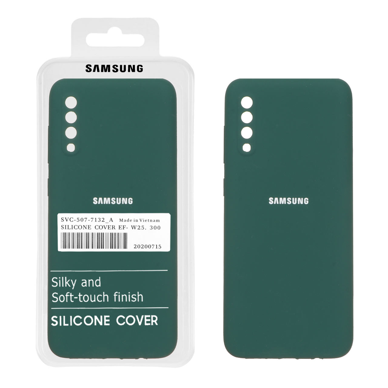 قاب سیلیکونی پاک کنی اورجینال درجه یک Samsung Galaxy A70 / A70s - سبز تیره (پک دار)