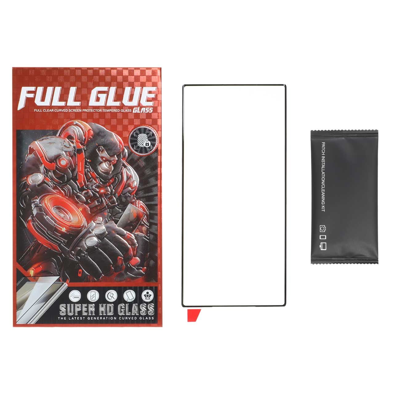 محافظ صفحه نمایش شیشه‌ای خمیده فول چسب Full Glue Gorilla مناسب برای Samsung Galaxy S23 Ultra
