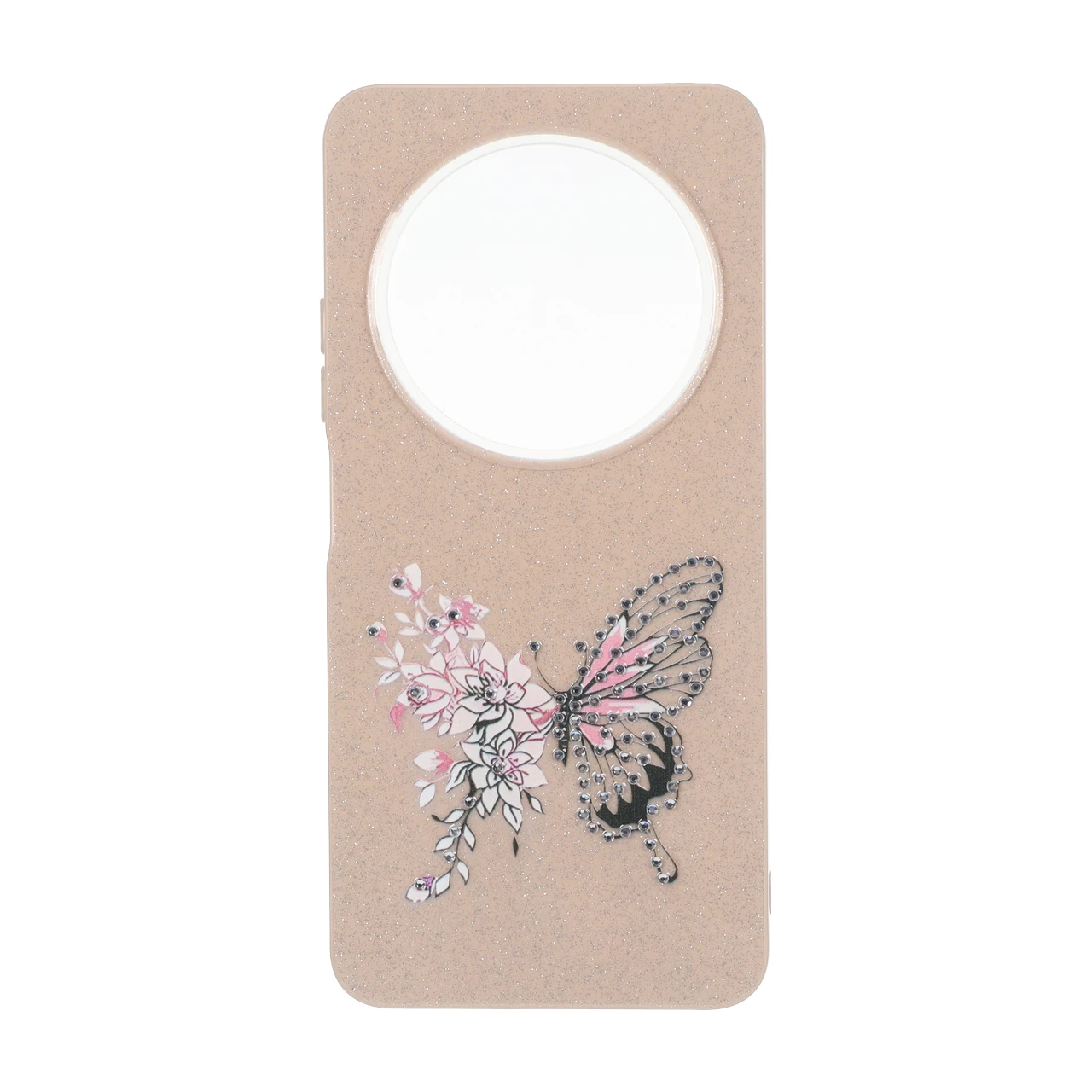 قاب اکلیلی ButterFly نگین دار Xiaomi Redmi 14C / Redmi A3 Pro / Redmi A4 / Poco C75 - نسکافه ای
