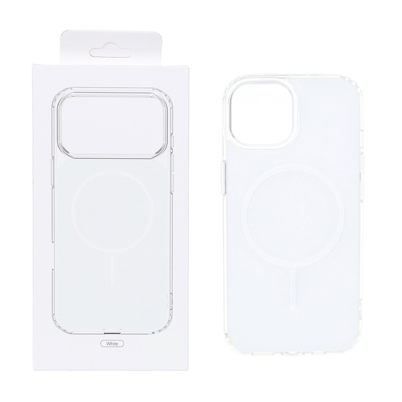قاب پشت رنگی دور ژله ای با قابلیت شارژ MagSafe مدل Apple iPhone 13 / iPhone 14 - سفید (پک دار)