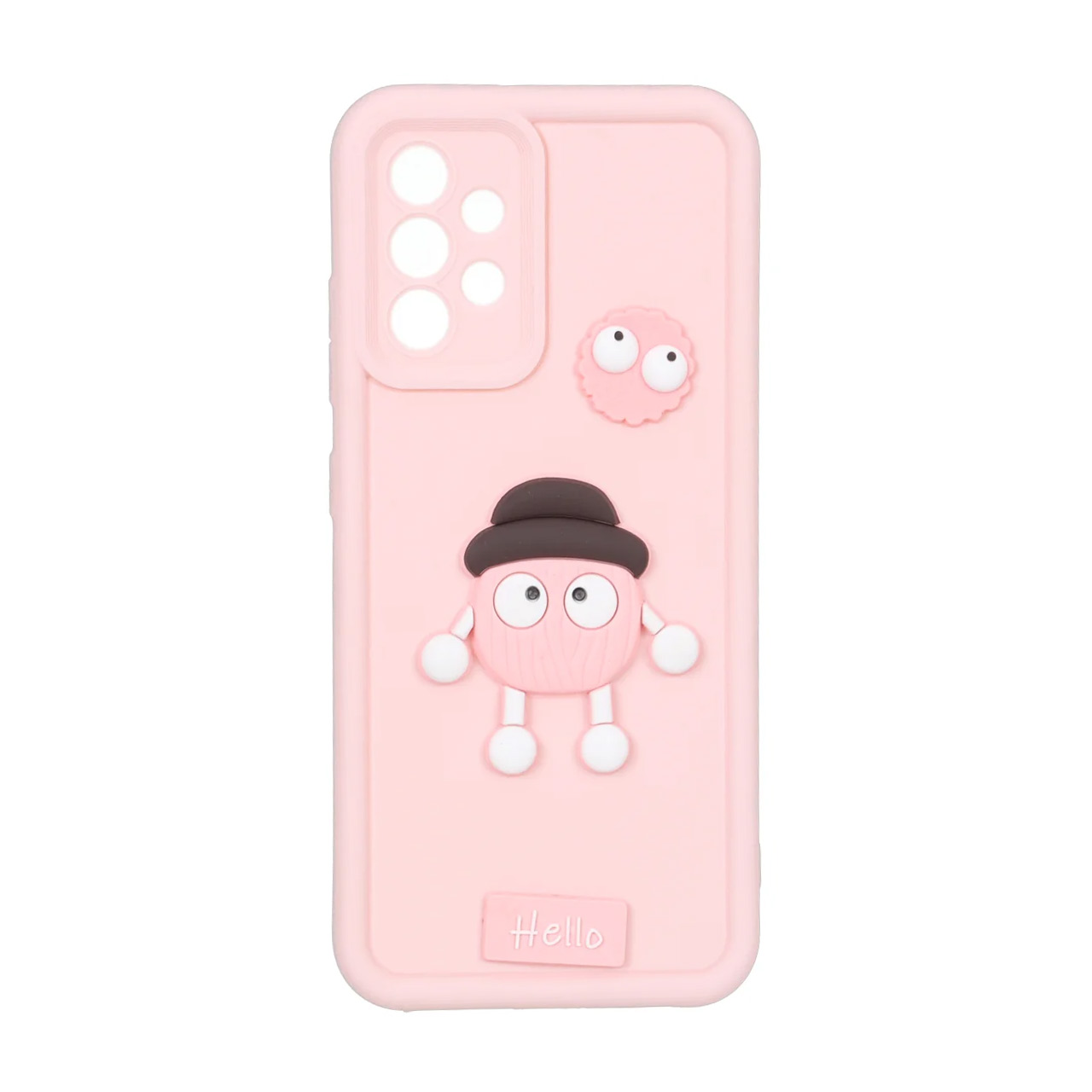 قاب Solid Case طرح عروسک برجسته محافظ لنزدار صورتی مناسب برای سامسونگ گلکسی A32 4G