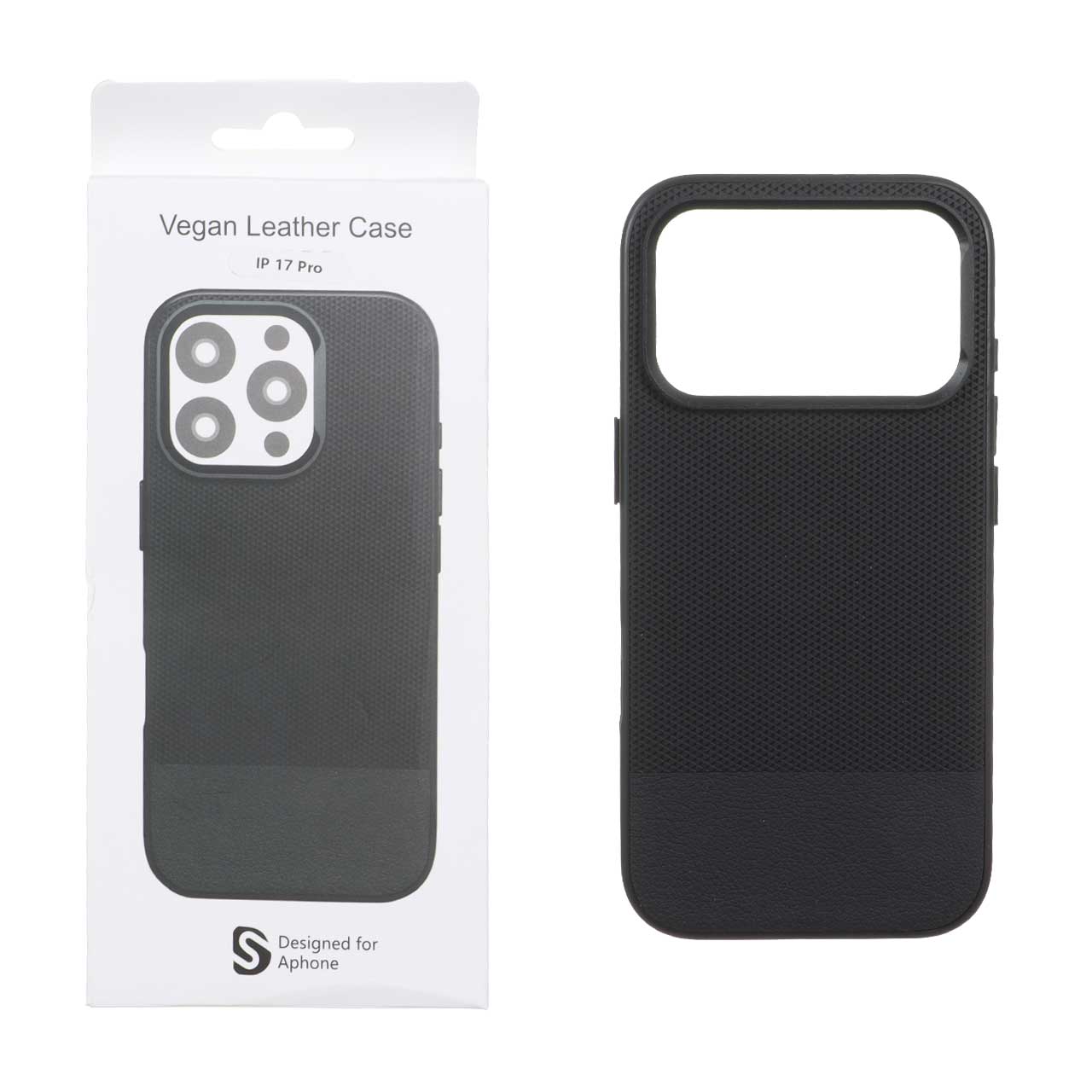 قاب چرمی دو تکه Vegan Leather Case اورجینال Apple iPhone 17 Pro - مشکی