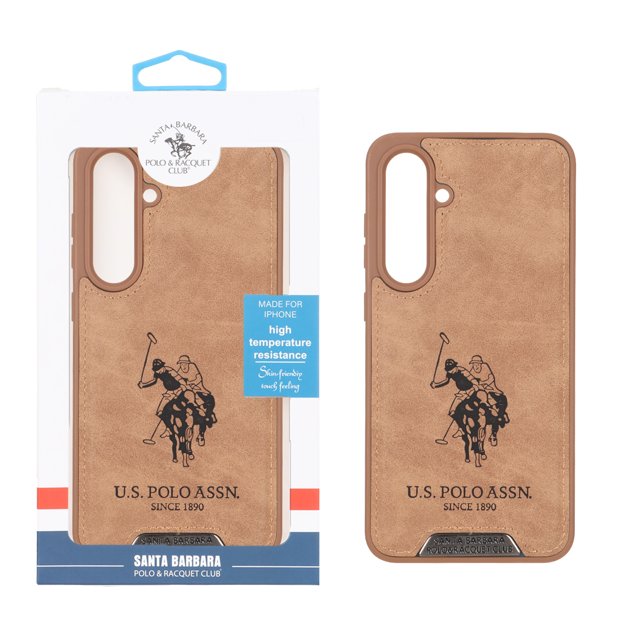 قاب جیر US Polo Assn عسلی مناسب برای سامسونگ گلکسی اس ۲۴ اف ای