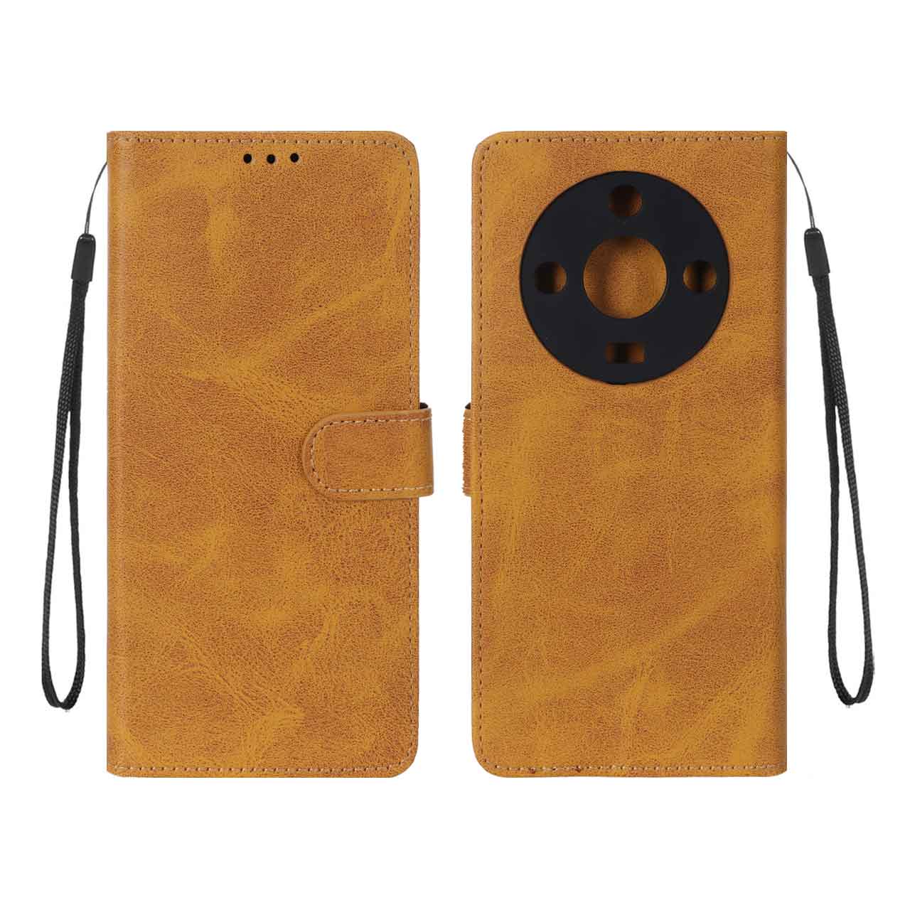 کیف موبایل مگنتی MNC طرح چرم عسلی مناسب برای Honor X9b