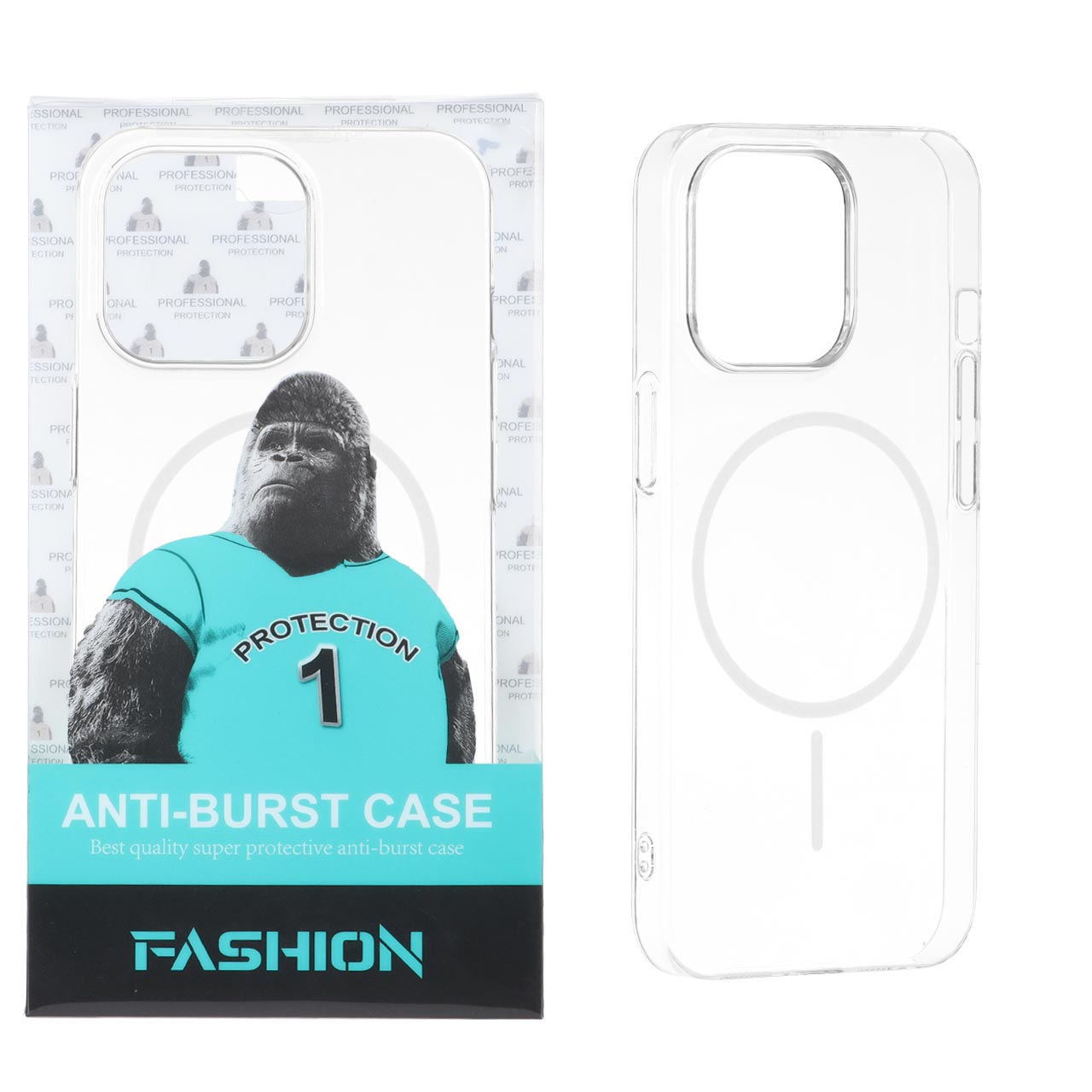 قاب شفاف Anti Burst دور ژله ای MagSafe مناسب برای آیفون 14 پرو مکس