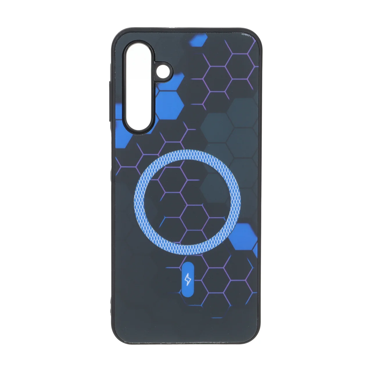 قاب طرح Hexagon مگ سیف هاشور دار آبی مناسب برای سامسونگ گلکسی A16
