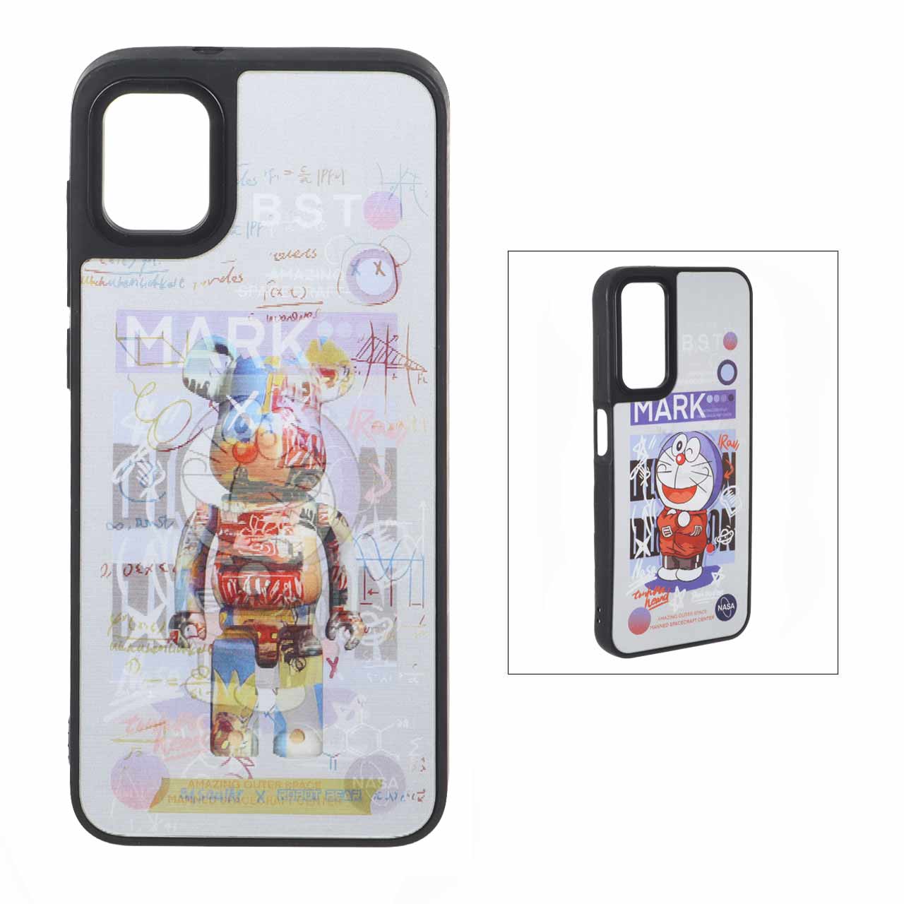 قاب طرح Bearbrick هولوگرافیک مناسب برای سامسونگ گلکسی A04e / M04 / F04