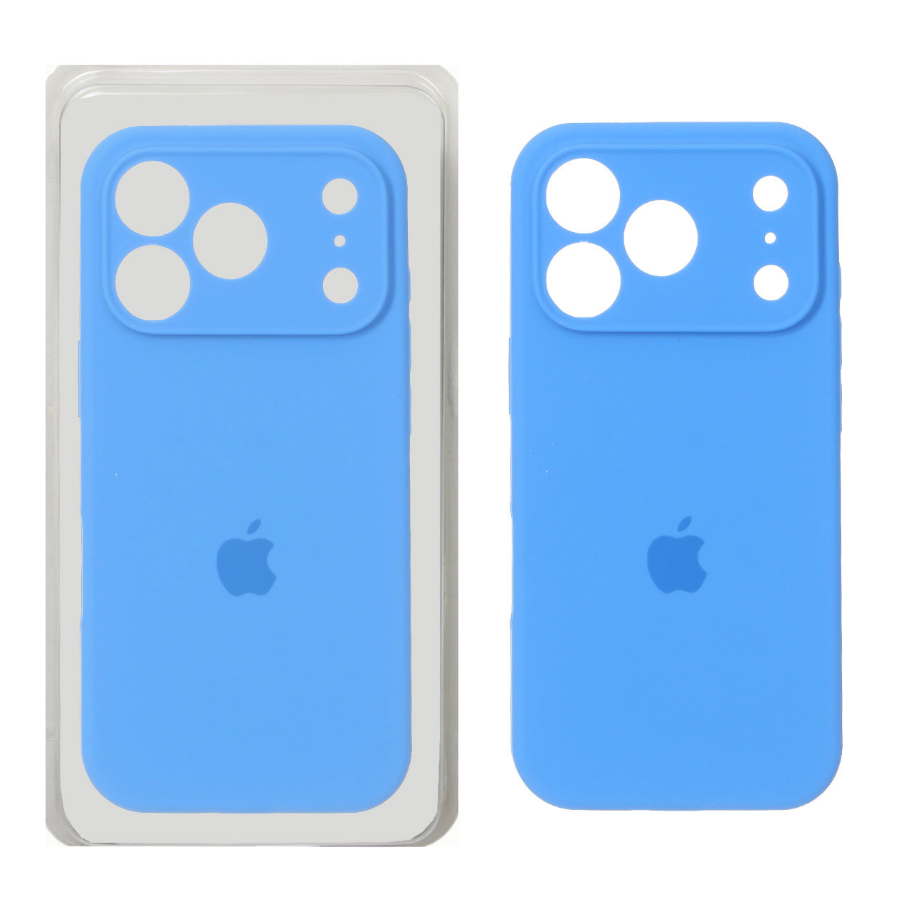 قاب سیلیکونی محافظ لنزدار اورجینال Apple iPhone 17 Pro Max آبی