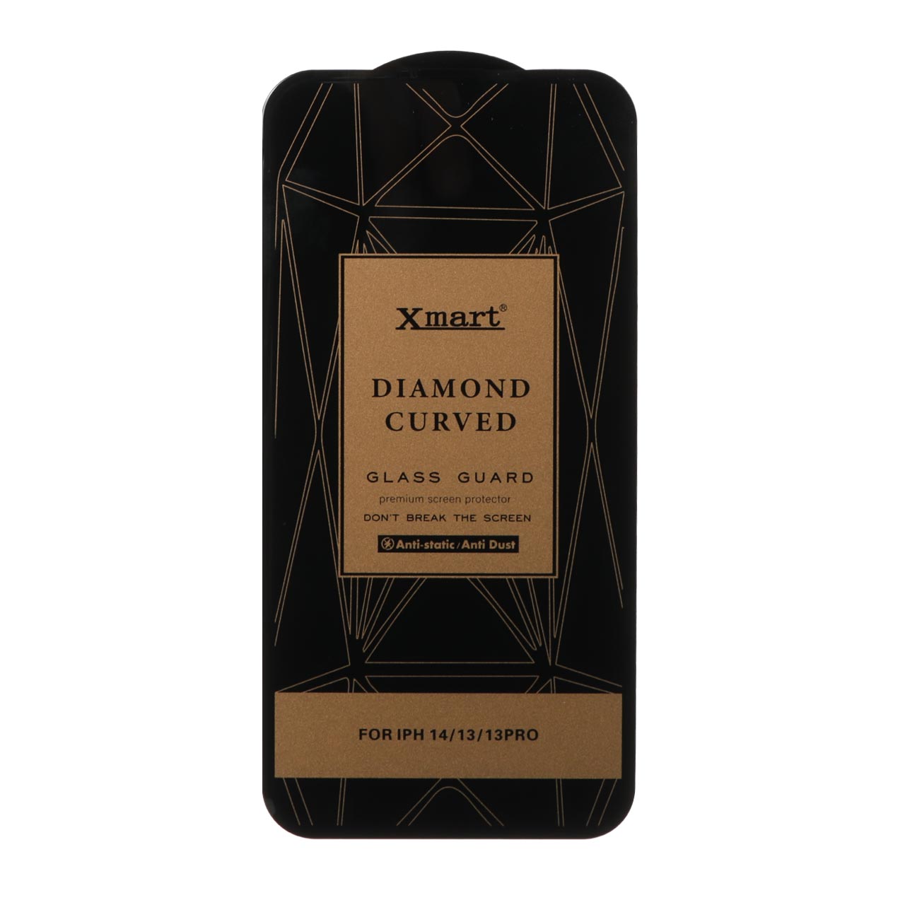محافظ صفحه نمایش شیشه ای XMART Diamond Curved ESD Anti Static مناسب برای آیفون 13، آیفون 13 پرو و آیفون 14