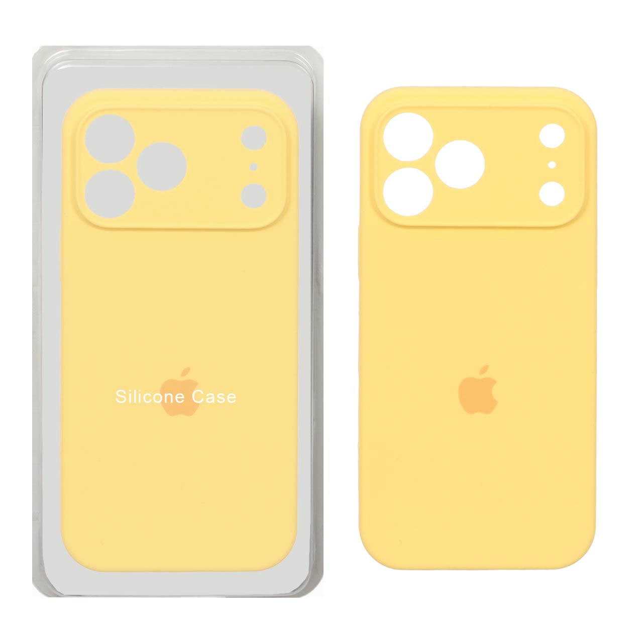 قاب سیلیکونی پاک کنی محافظ لنزدار اورجینال Apple iPhone 17 Pro Max - زرد