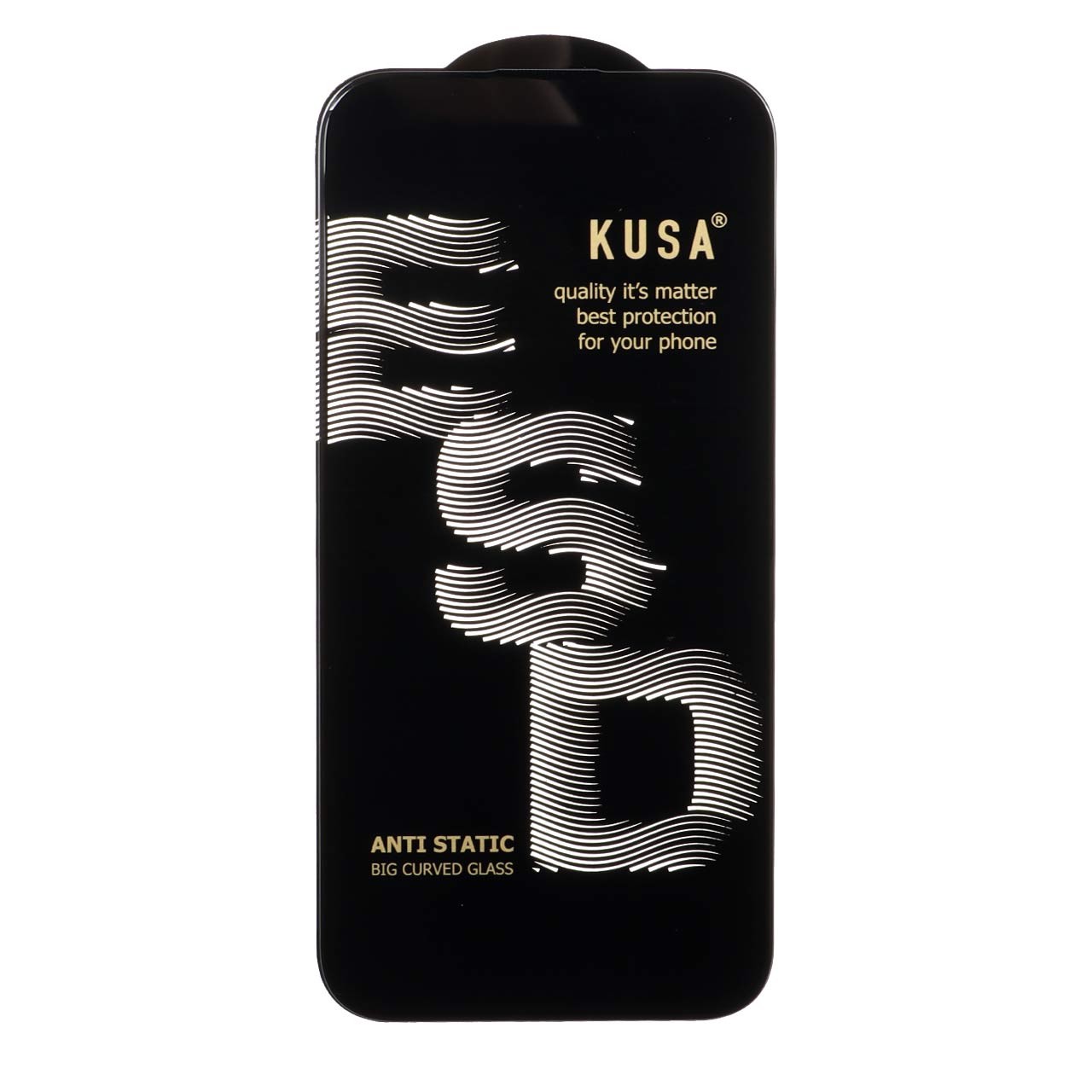 محافظ صفحه نمایش شیشه ای فول کاور Kusa Anti Static ESD مناسب برای آیفون 15 پرو