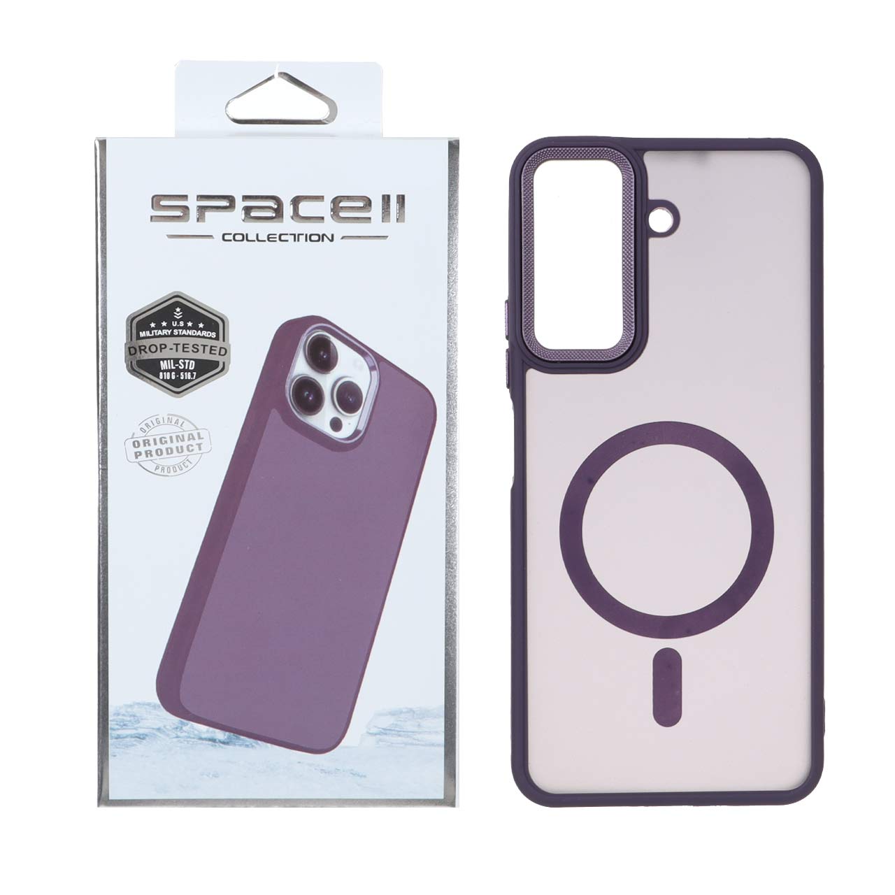 قاب Space مات لنز کربن طرح مگ سیف بنفش مناسب برای شیائومی ردمی 13 سی / پوکو سی 65