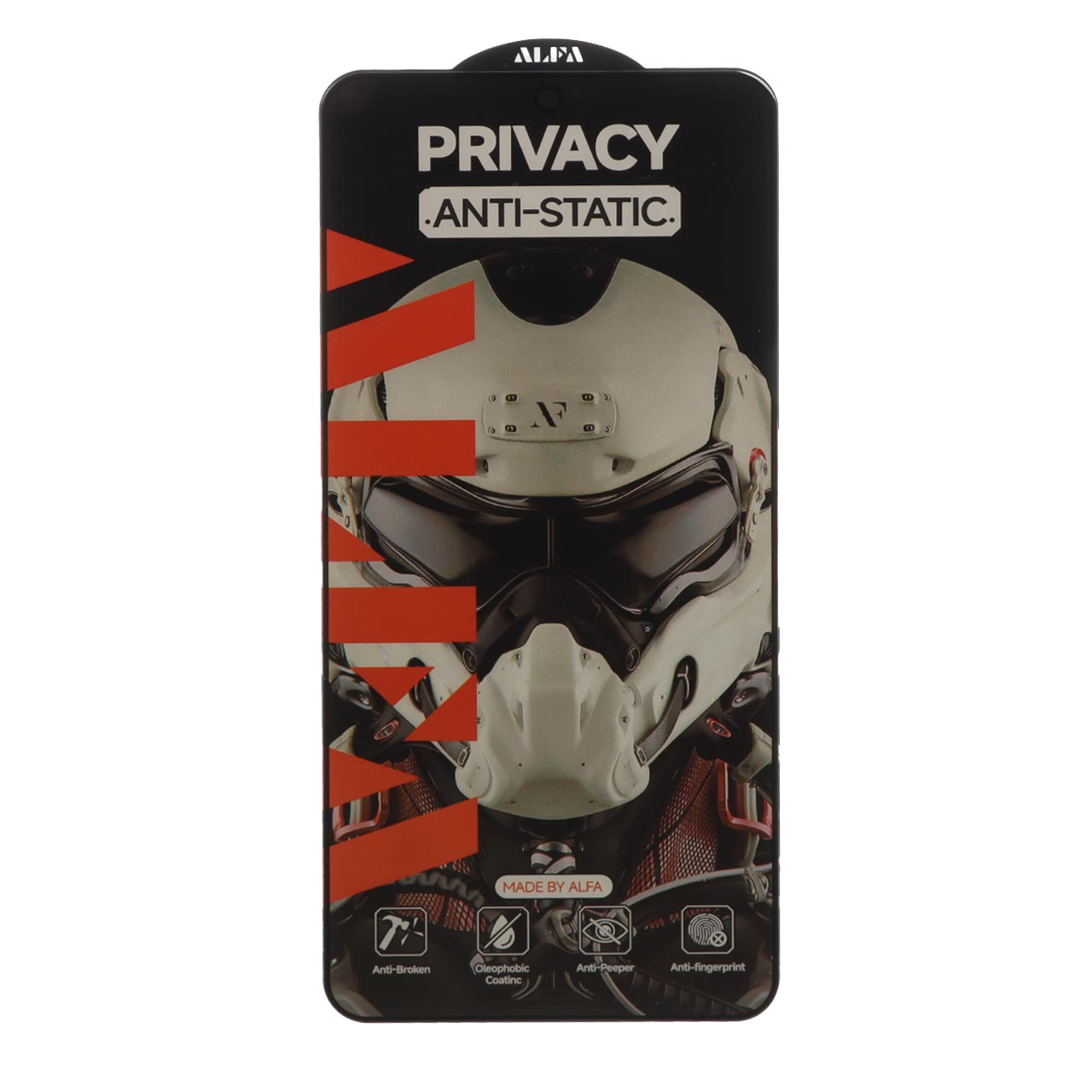 محافظ صفحه نمایش شیشه ای فول کاور ALFA مدل Anti Static Privacy مناسب برای سامسونگ گلکسی A71/A72/A73/M51/M52/M53/M54/M62 و شیائومی نوت 12 پرو 5G/نوت 12 پرو پلاس/پوکو X5 پرو/پوکو F5