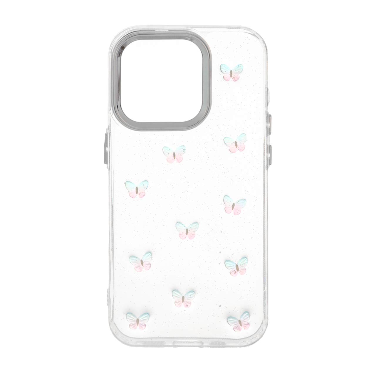 قاب رزینی پروانه برجسته شاین لنز سیلور Apple iPhone 15 Pro - طرح 19