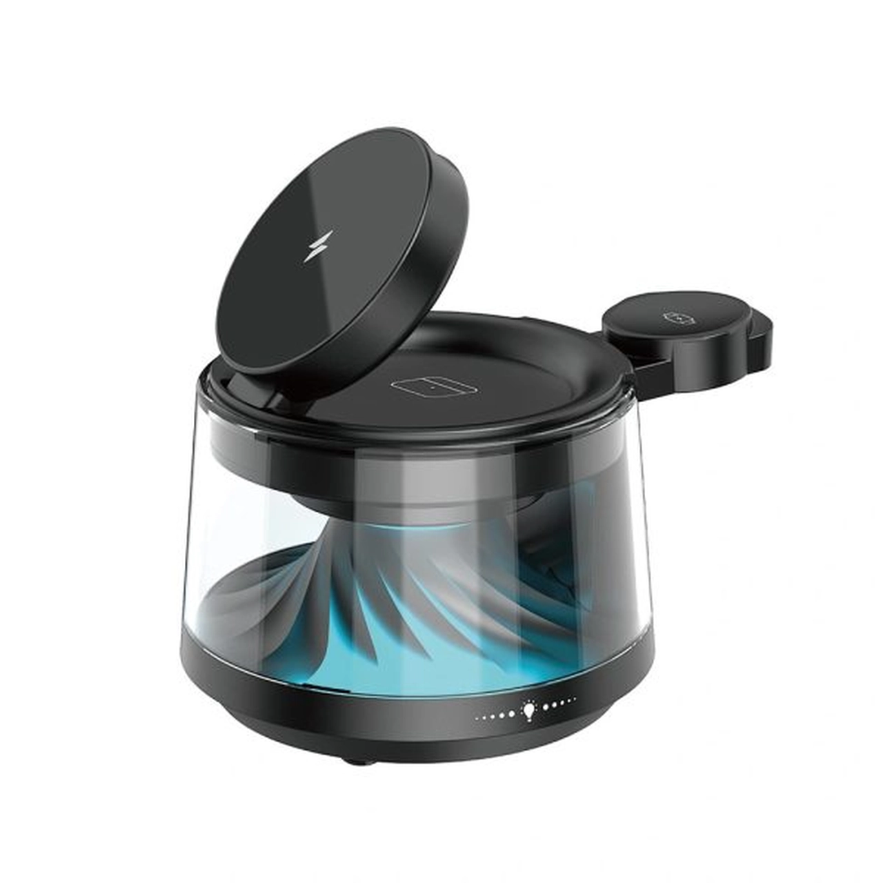 اسپیکر بلوتوثی و شارژر وایرلس 5 کاره Wiwu مدل Flow wi-w039 مشکی