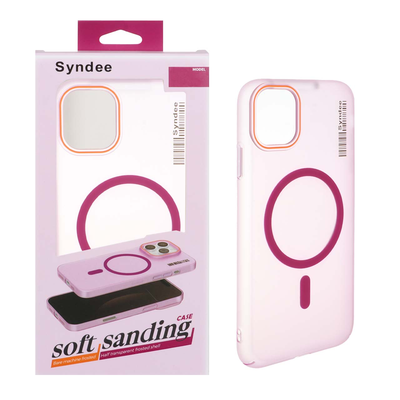 قاب اورجینال Syndee پشت مات MagSafe مدل Apple iPhone 11 - سرخابی (پک دار )