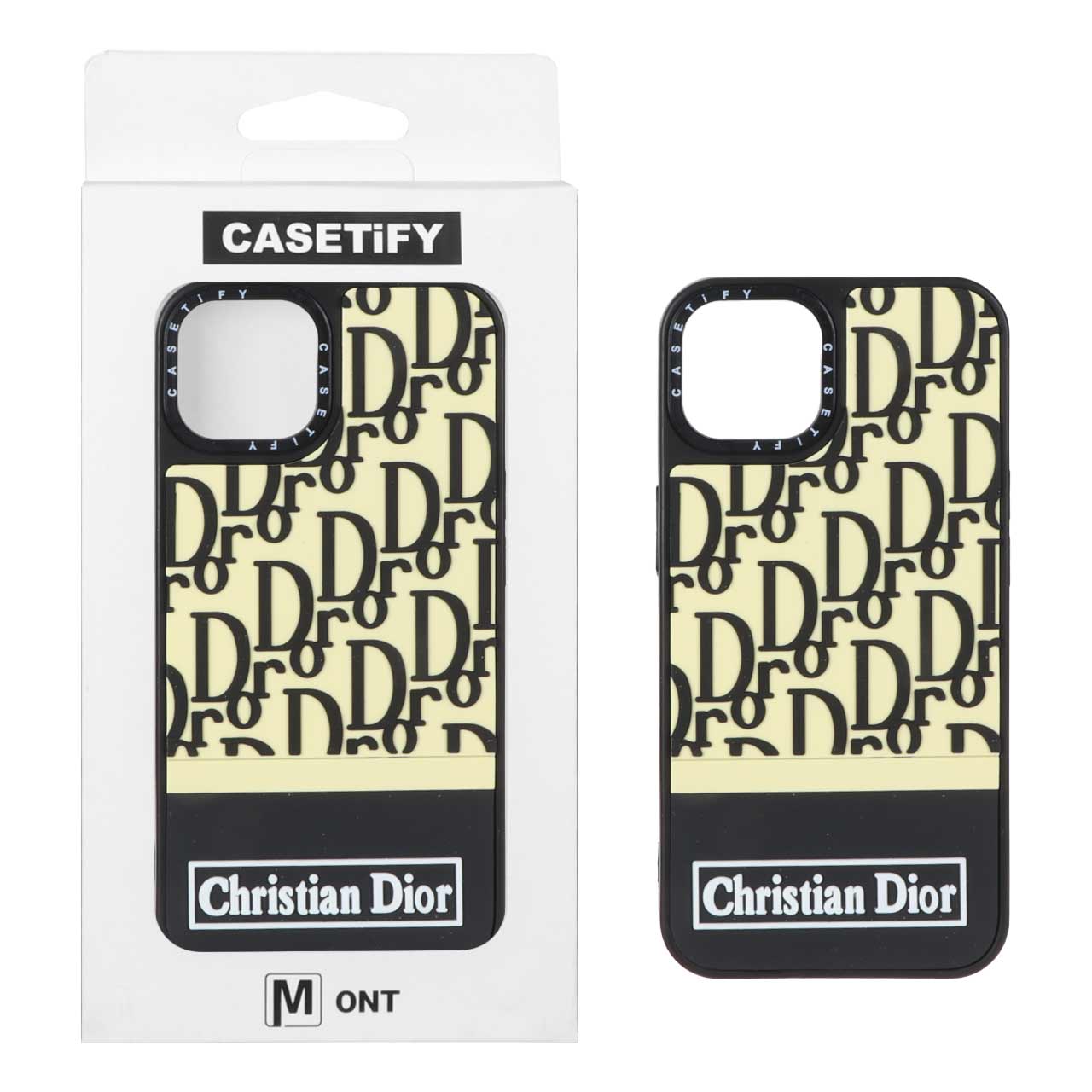 قاب طرح مونوگرام Christian Dior برجسته Casetify مناسب برای آیفون 13 و آیفون 14