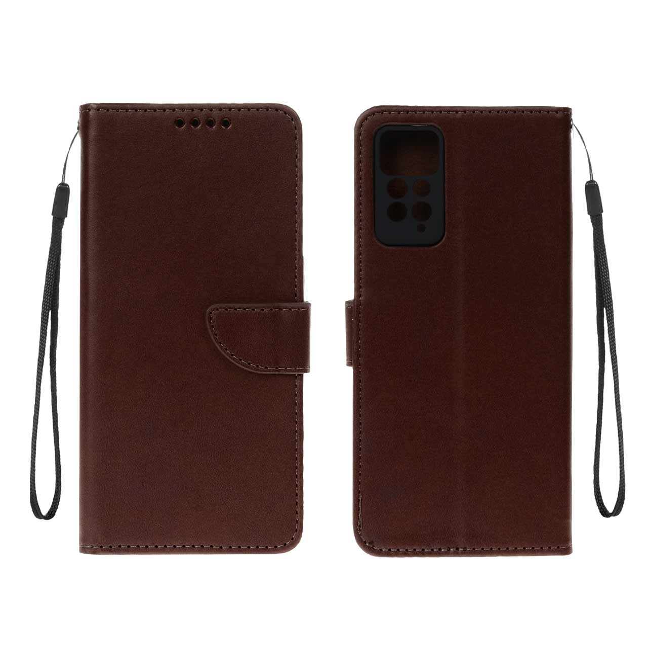کیف چرمی موبایل مگنتی محافظ لنزدار Xiaomi Redmi Note 12 Pro 4G / Redmi Note 11 Pro - قهوه ای