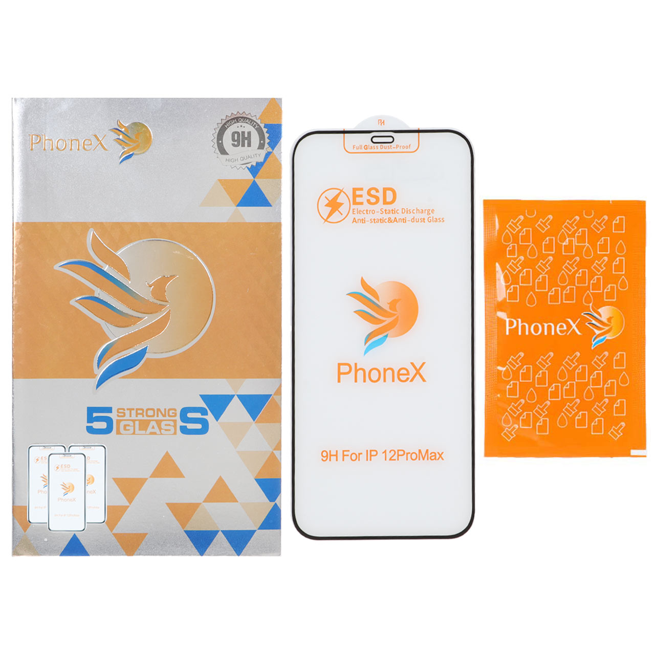 گلس محافظ صفحه نمایش ESD Phonex مدل آیفون 12 پرو مکس
