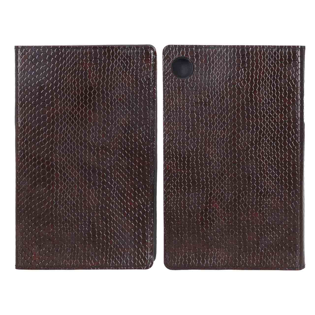 کیف تبلت طرح پوست ماری مناسب برای سامسونگ گلکسی تب A9 8.7 اینچ (مدل X110/X115) رنگ قهوه‌ای