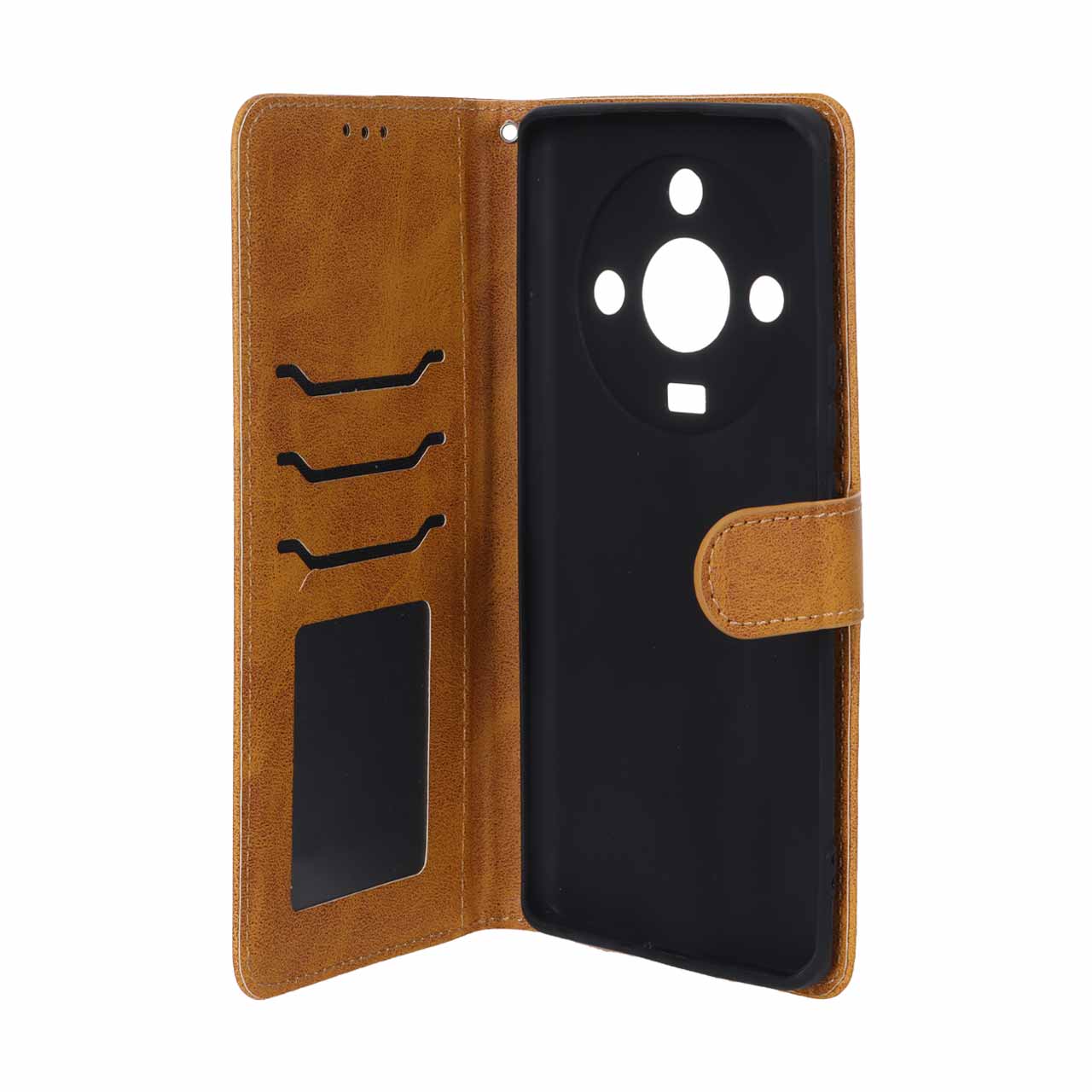 کیف موبایل مگنتی MNC طرح چرم عسلی مناسب برای Honor X9b
