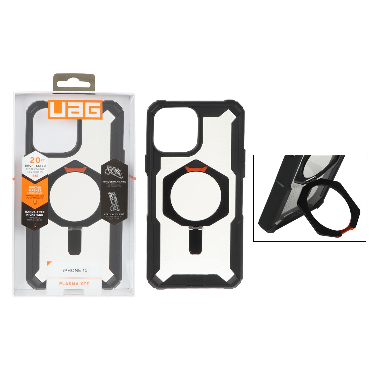 قاب اورجینال UAG استندشو MagSafe مدل Apple iPhone 13 Pro Max - مشکی شفاف
