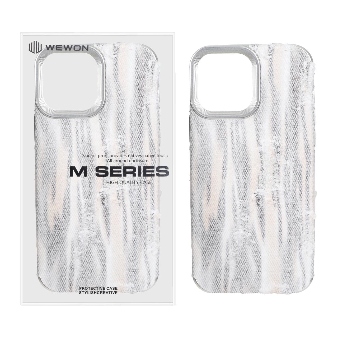 قاب Wewon طرح جیر زاپ دار Apple iPhone 13 Pro Max - طرح 1 (پک دار) - MPS