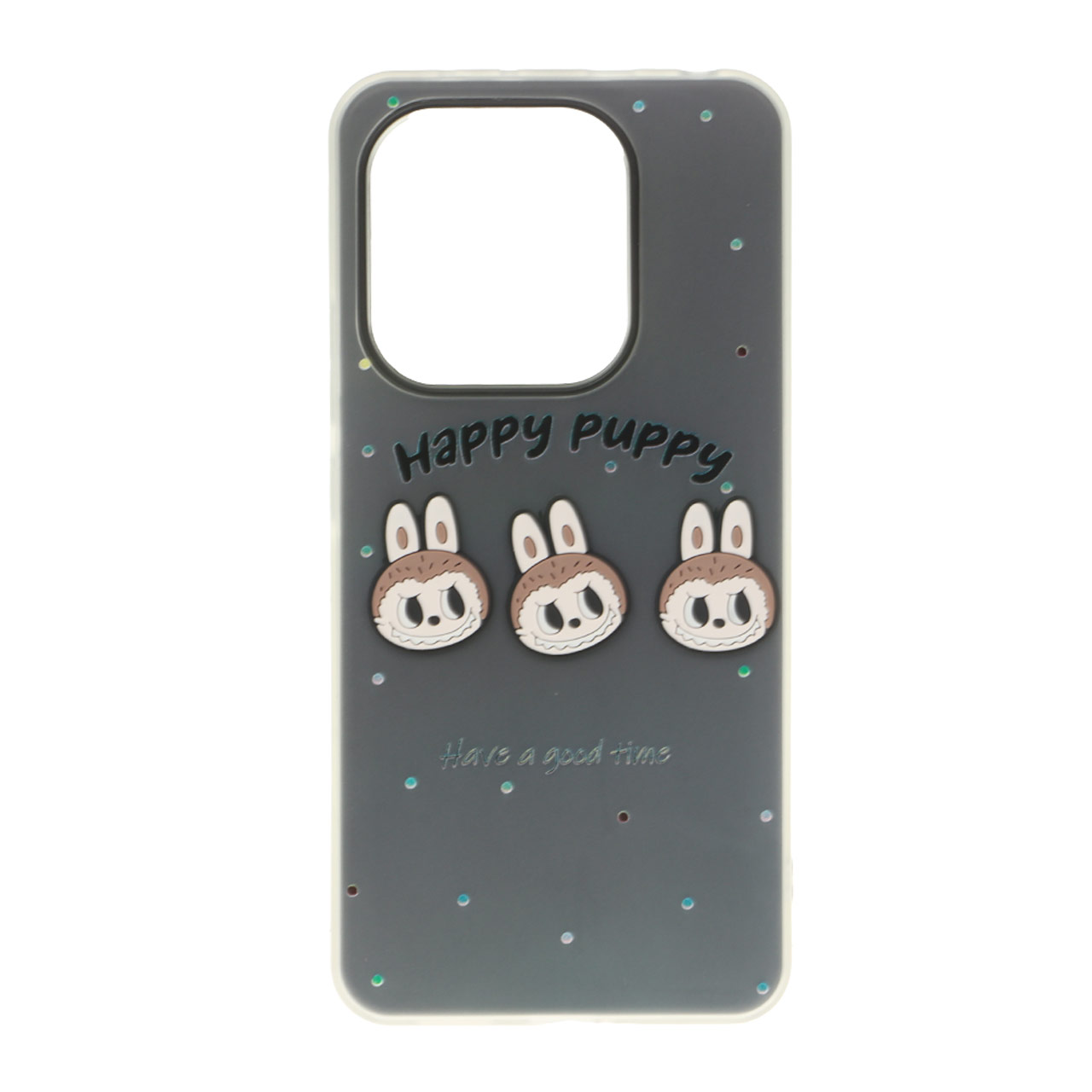 قاب طرح Puppy عروسک برجسته دو لایه مشکی مناسب برای شیائومی ردمی نوت 14 4G